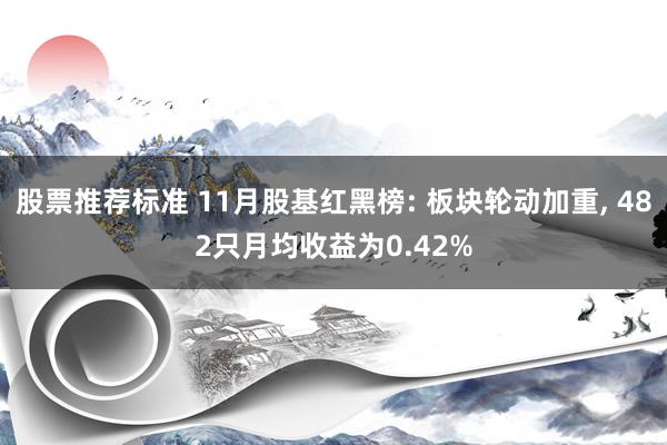 股票推荐标准 11月股基红黑榜: 板块轮动加重, 482只月均收益为0.42%