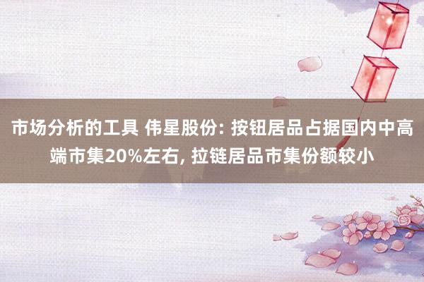 市场分析的工具 伟星股份: 按钮居品占据国内中高端市集20%左右, 拉链居品市集份额较小