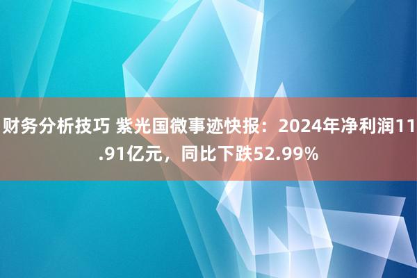 财务分析技巧 紫光国微事迹快报：2024年净利润11.91亿元，同比下跌52.99%