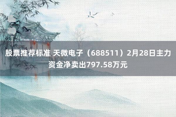 股票推荐标准 天微电子（688511）2月28日主力资金净卖出797.58万元