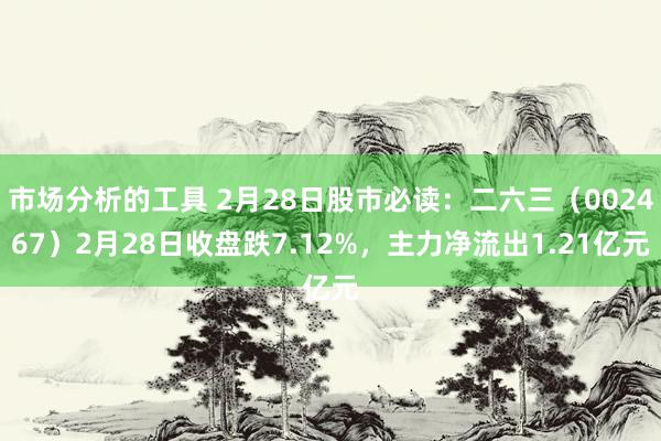 市场分析的工具 2月28日股市必读：二六三（002467）2月28日收盘跌7.12%，主力净流出1.21亿元