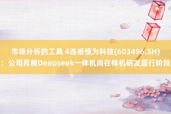 市场分析的工具 4连板恒为科技(603496.SH)：公司昇腾Deepseek一体机尚在样机研发履行阶段