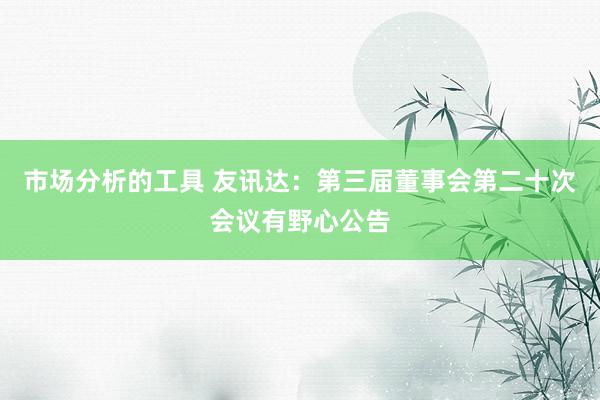 市场分析的工具 友讯达：第三届董事会第二十次会议有野心公告