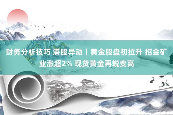 财务分析技巧 港股异动丨黄金股盘初拉升 招金矿业涨超2% 现货黄金再蜕变高